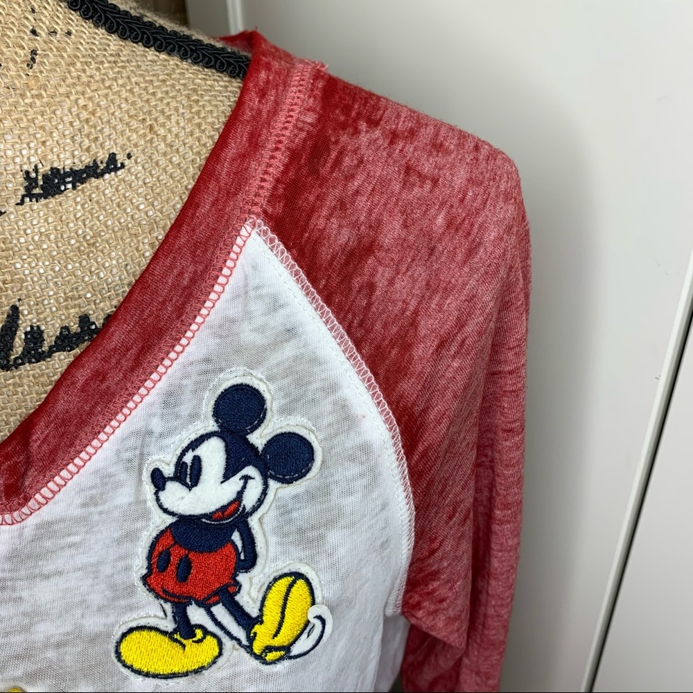 Disney Mickey Mouse Patch Raglan Tissue Shirt - image 3
